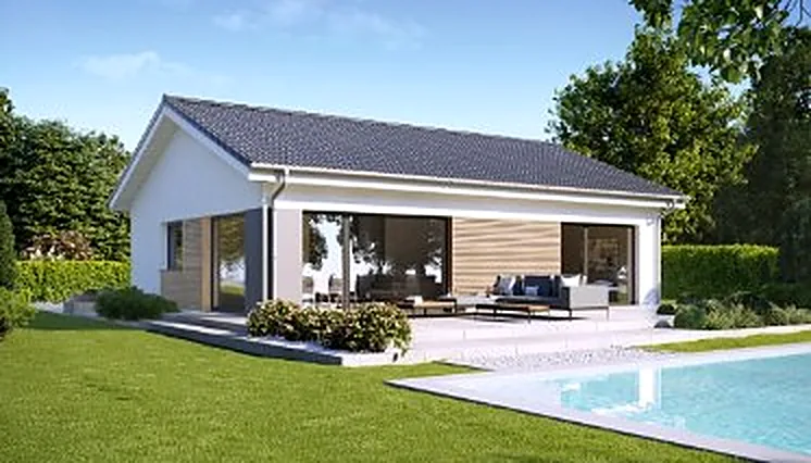 Bungalow mit Walmdach und Terrasse